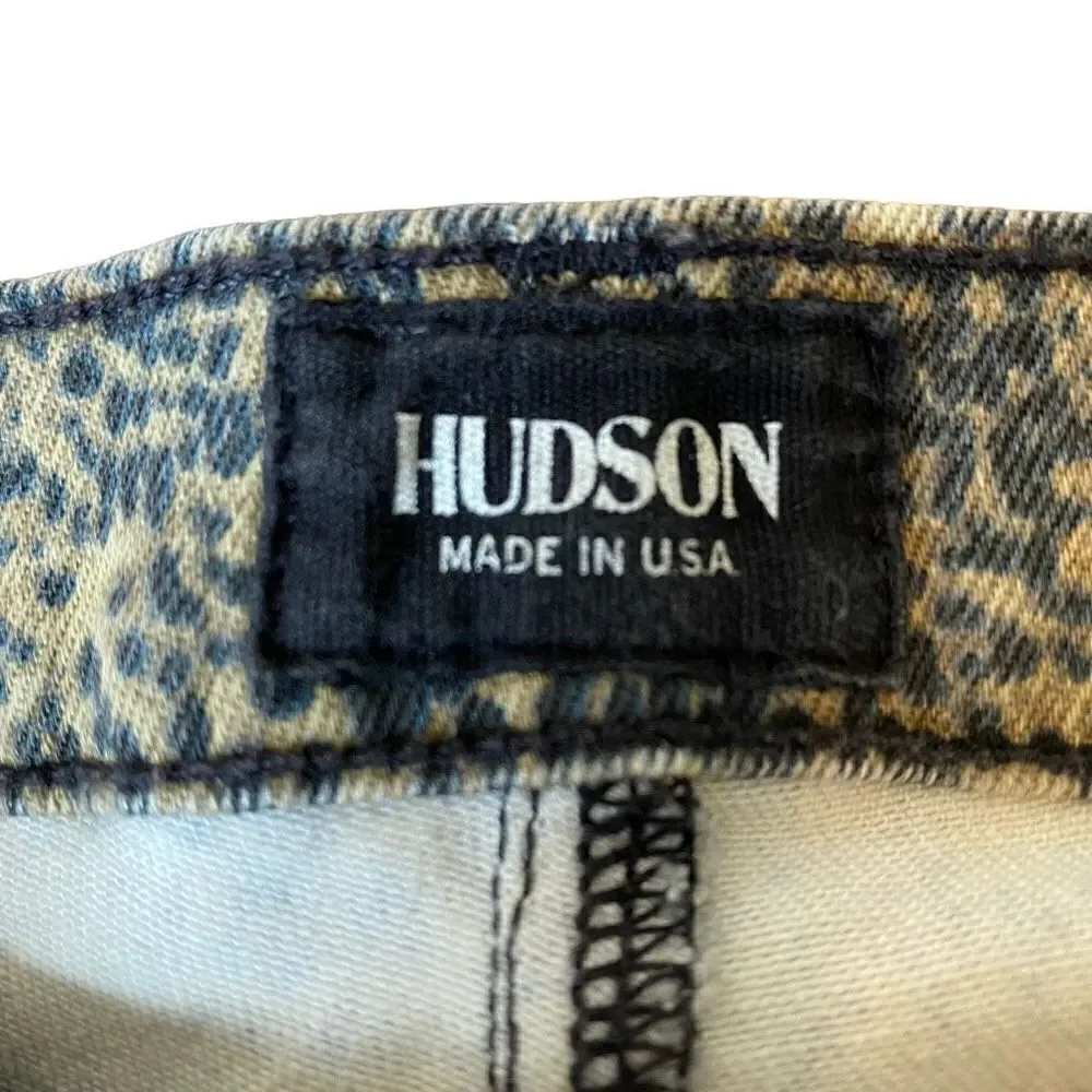 HUDSON Cheetah Print Nico Super Skinny Mid-rise Jeans